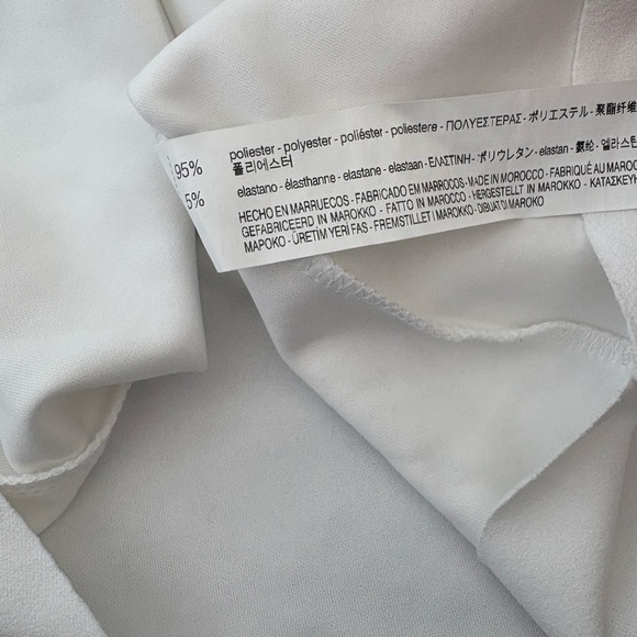 NWT Zara White One‎ Shoulder Ruched Ruffle Top Women Size Small - Picture 6 of 7